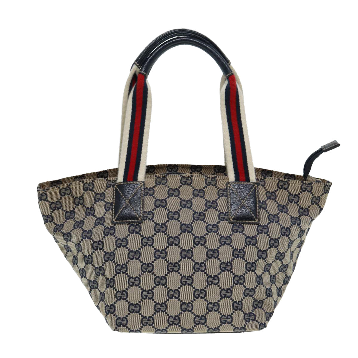 GUCCI GG Canvas Sherry Line Tote Bag Red Navy Silver 131228 bs17358