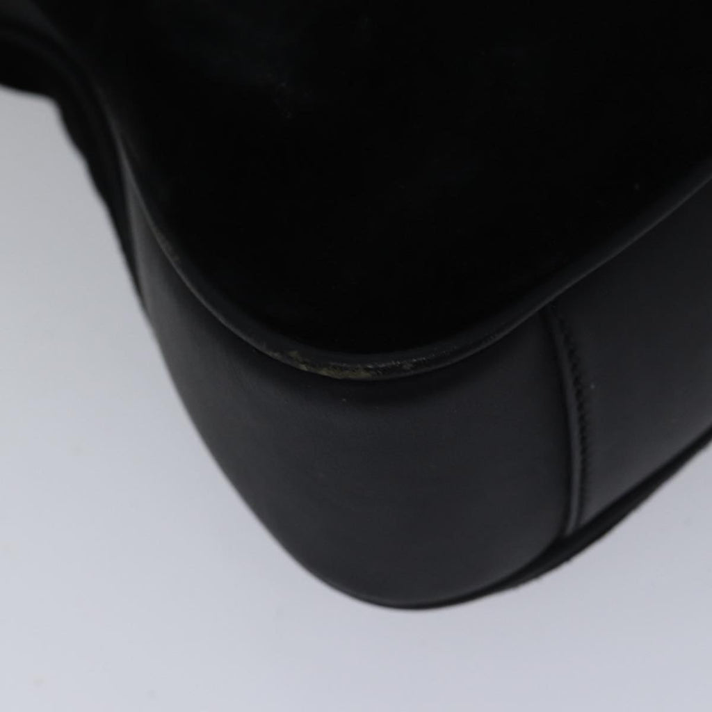 GUCCI Bamboo Hand Bag Suede 2way Black bs17369