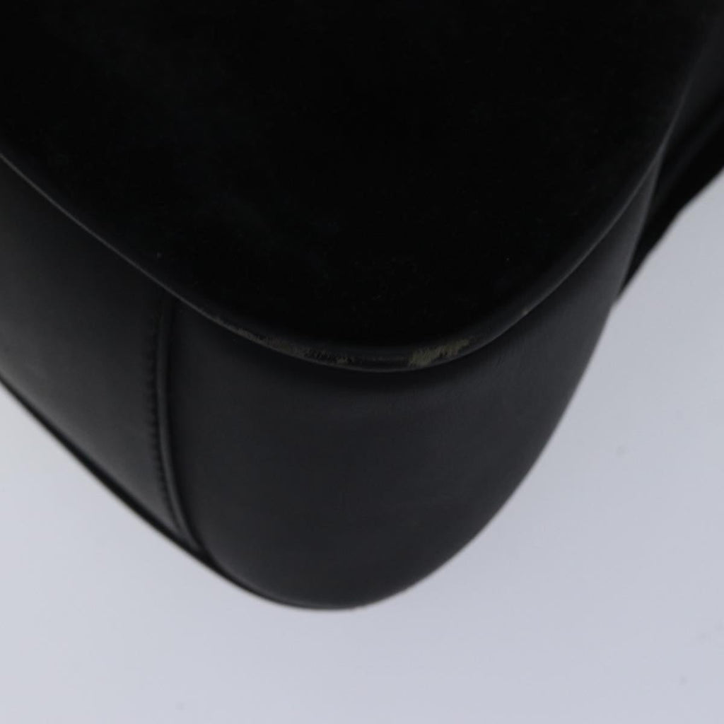 GUCCI Bamboo Hand Bag Suede 2way Black bs17369