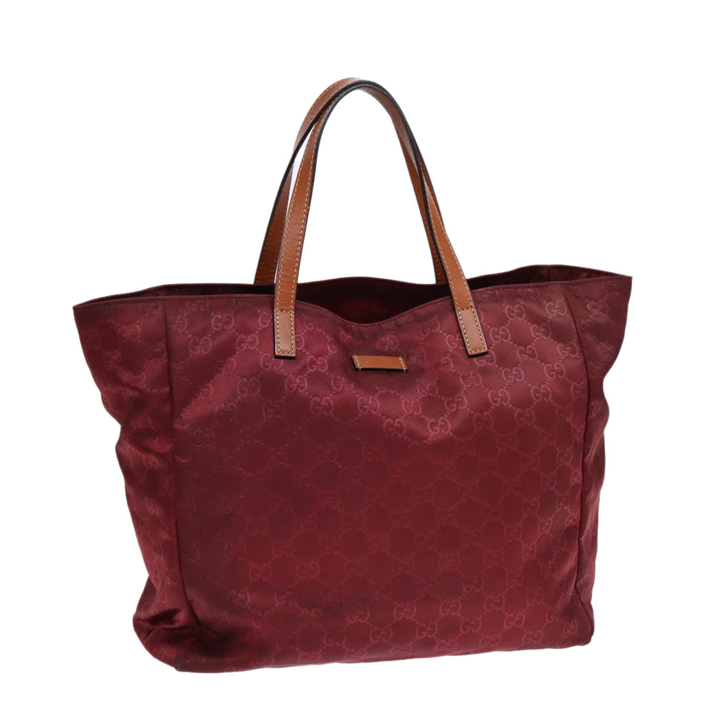 GUCCI GG Canvas Tote Bag Nylon Gold Red 282489 bs17371