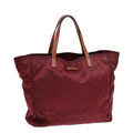 GUCCI GG Canvas Tote Bag Nylon Gold Red 282489 bs17371