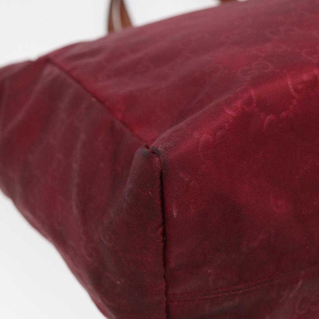 GUCCI GG Canvas Tote Bag Nylon Gold Red 282489 bs17371
