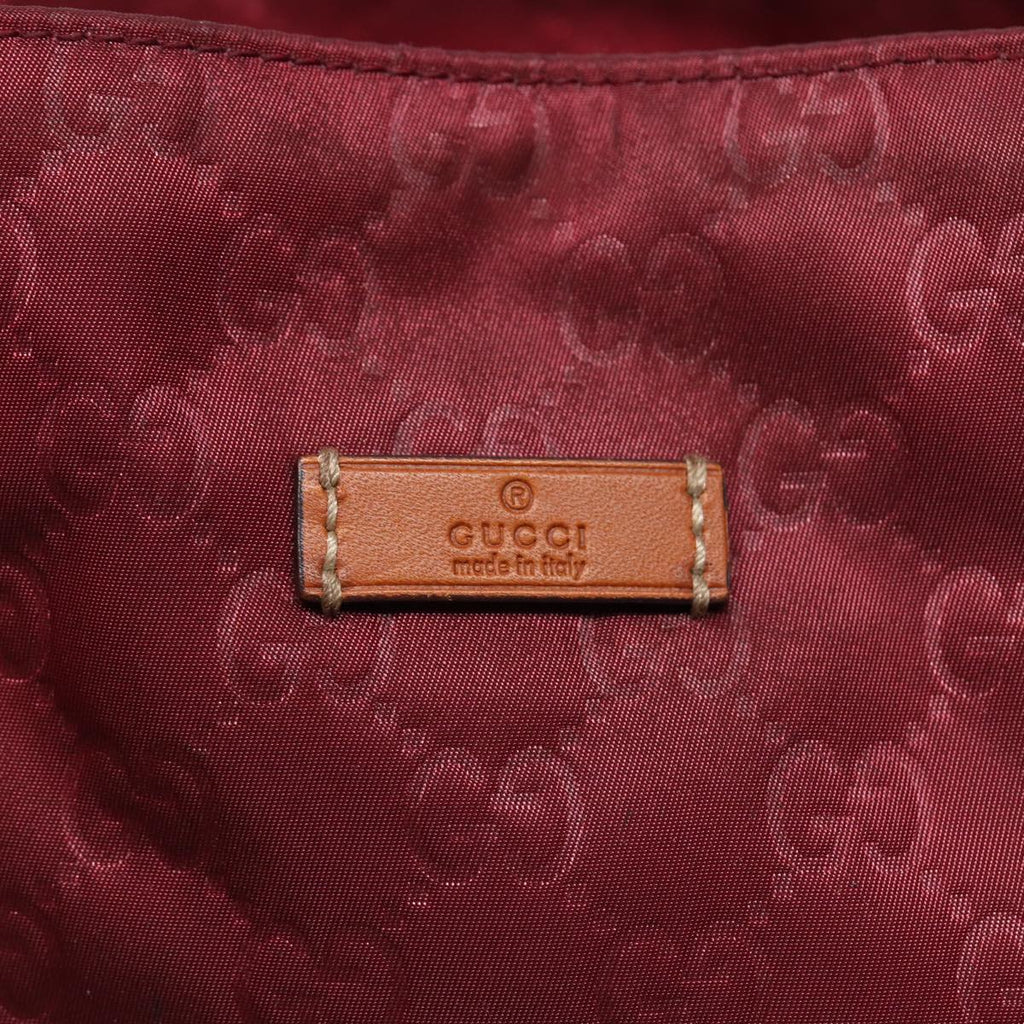 GUCCI GG Canvas Tote Bag Nylon Gold Red 282489 bs17371
