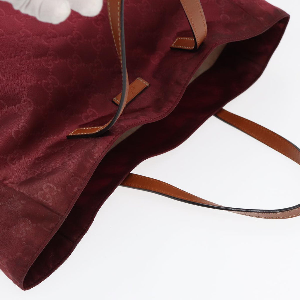 GUCCI GG Canvas Tote Bag Nylon Gold Red 282489 bs17371
