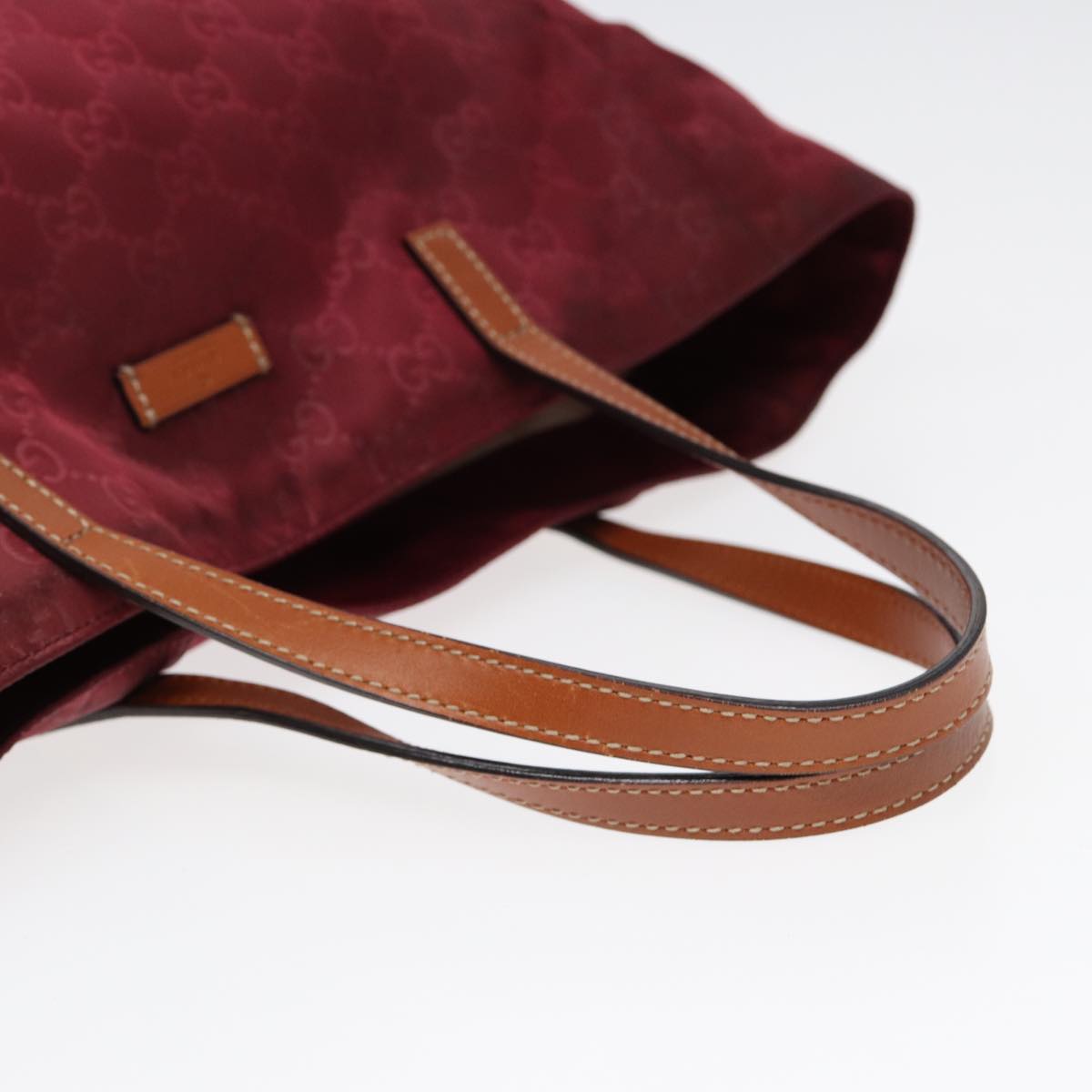 GUCCI GG Canvas Tote Bag Nylon Gold Red 282489 bs17371