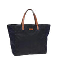 GUCCI GG Canvas Tote Bag Nylon Gold Navy 282439 bs17376