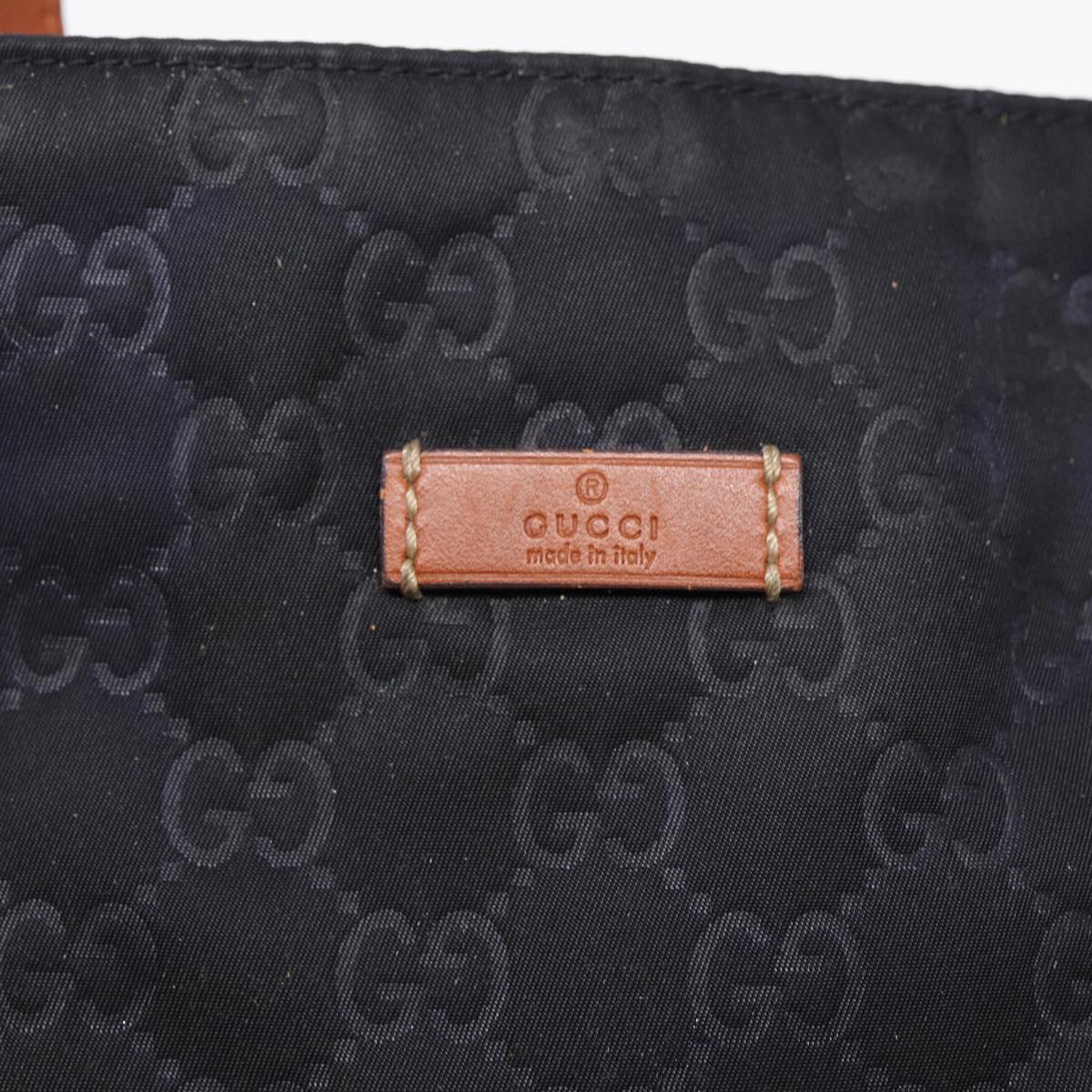 GUCCI GG Canvas Tote Bag Nylon Gold Navy 282439 bs17376