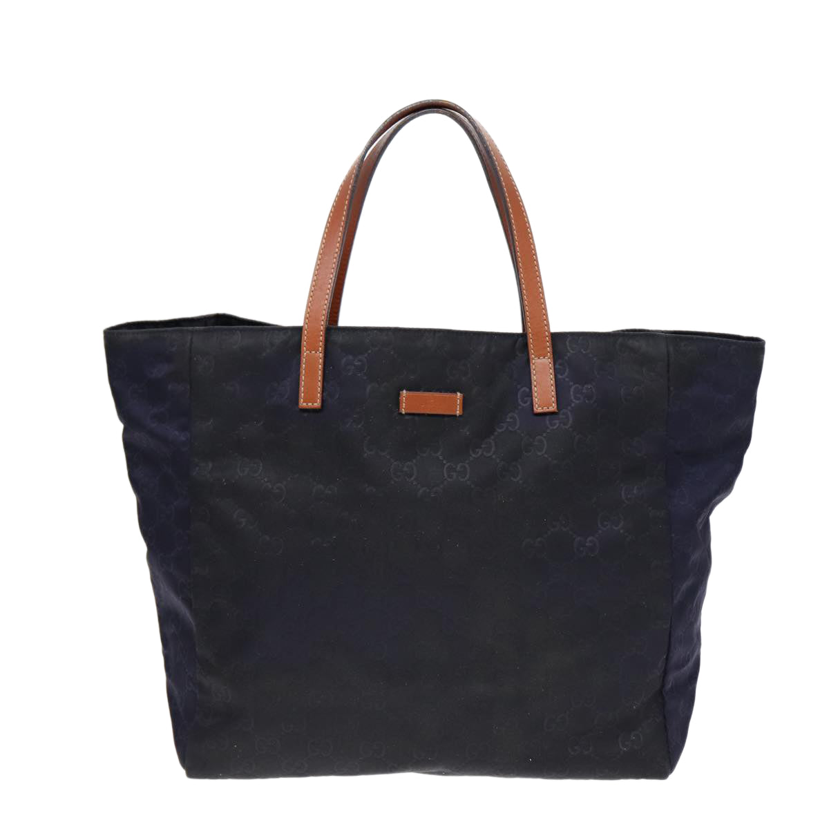 GUCCI GG Canvas Tote Bag Nylon Gold Navy 282439 bs17376