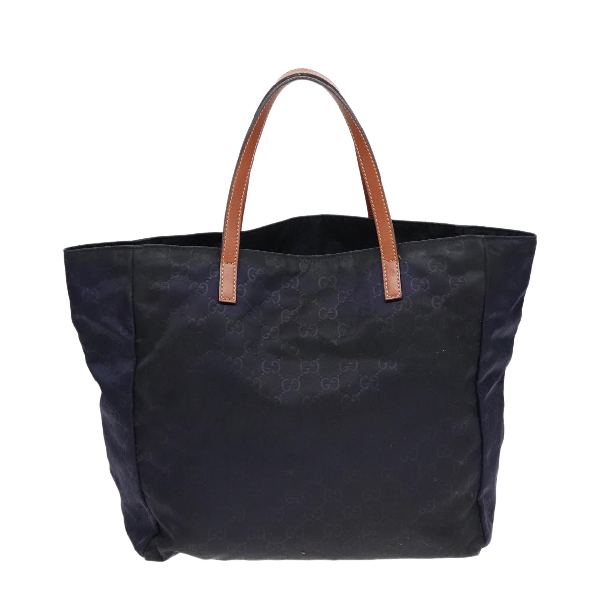 GUCCI GG Canvas Tote Bag Nylon Gold Navy 282439 bs17376