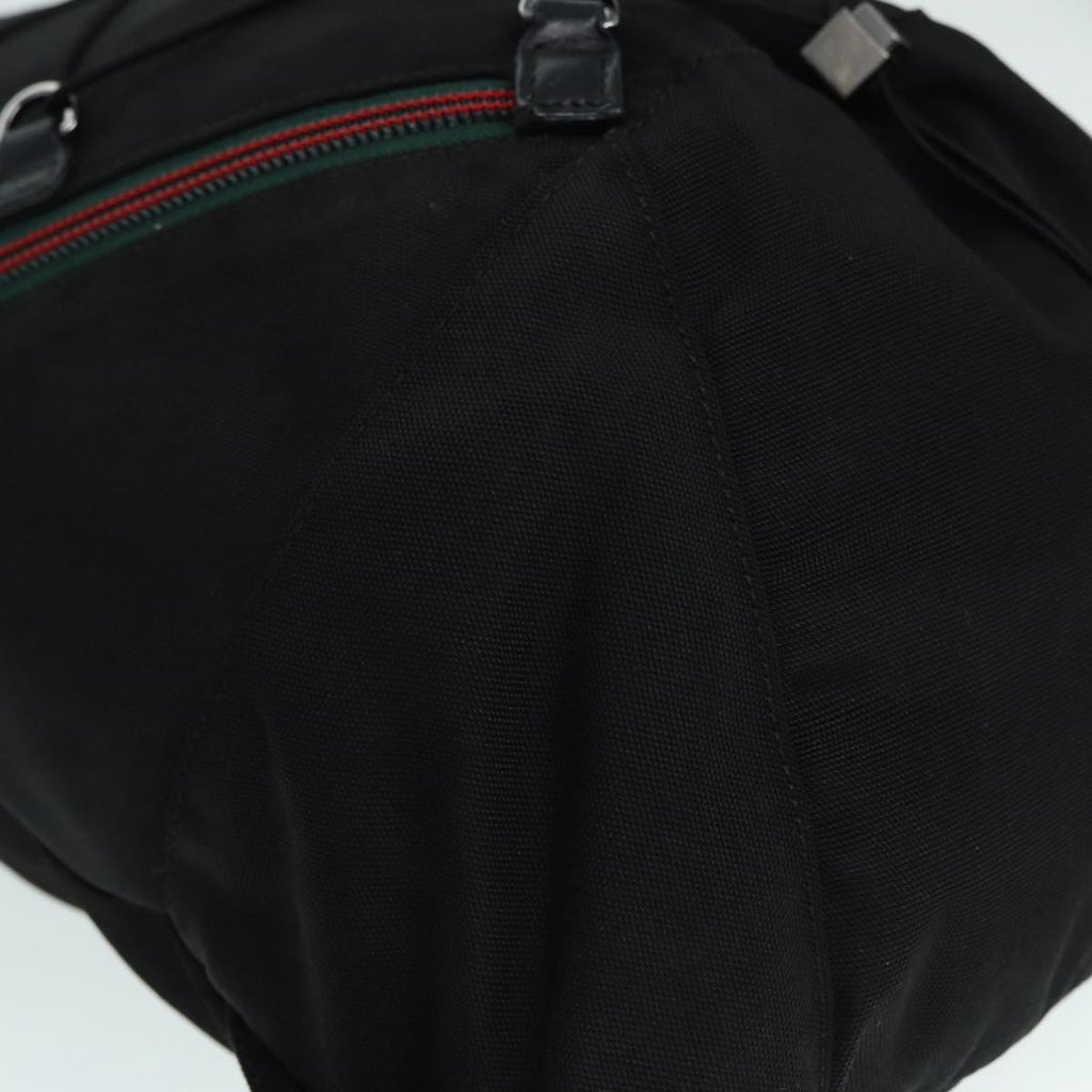 GUCCI Backpack Nylon Black Silver 122348 bs17393
