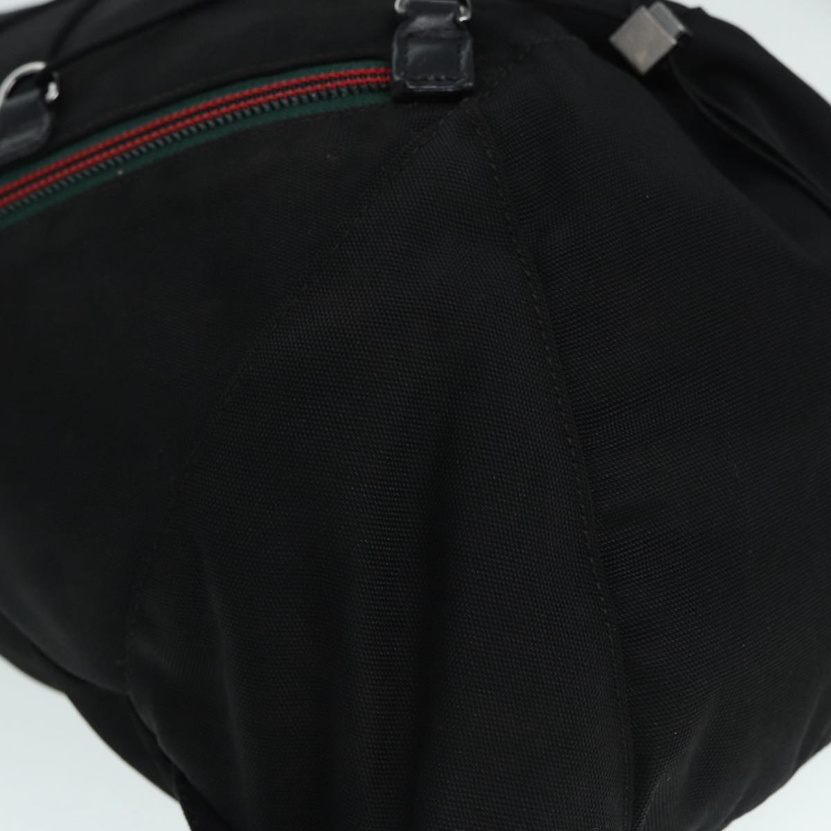 GUCCI Backpack Nylon Black Silver 122348 bs17393