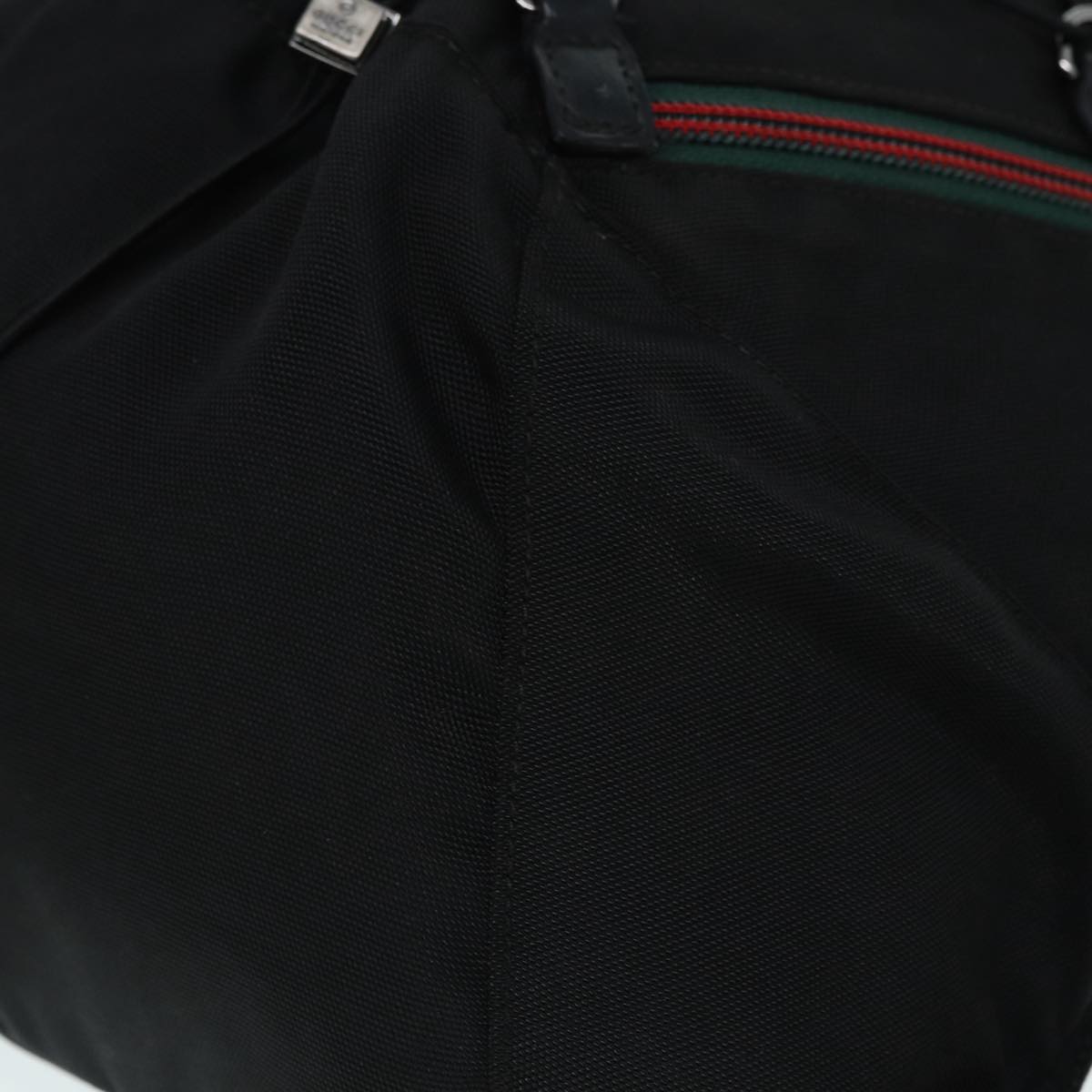 GUCCI Backpack Nylon Black Silver 122348 bs17393