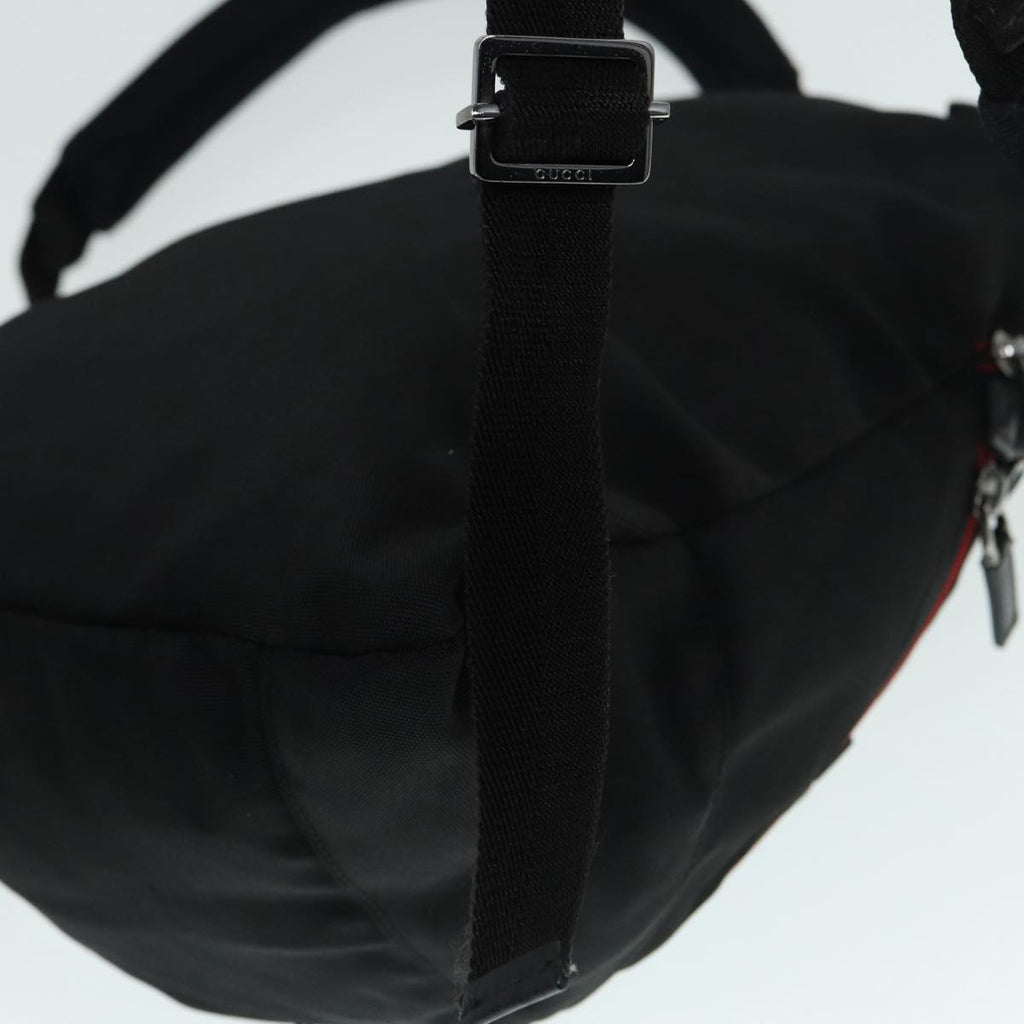 GUCCI Backpack Nylon Black Silver 122348 bs17393
