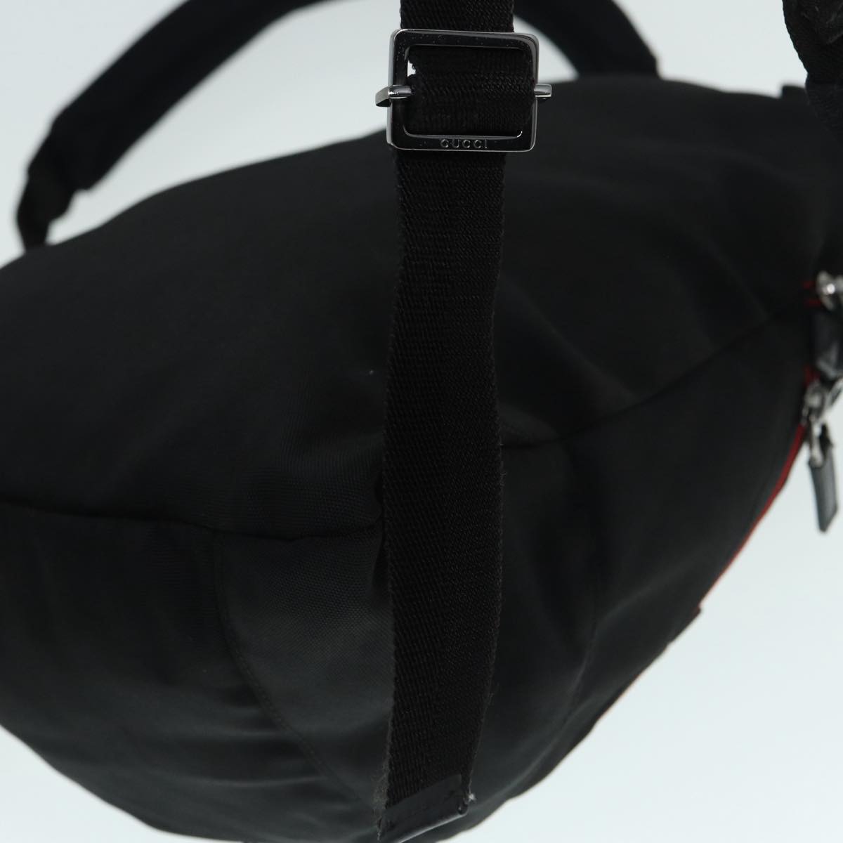 GUCCI Backpack Nylon Black Silver 122348 bs17393