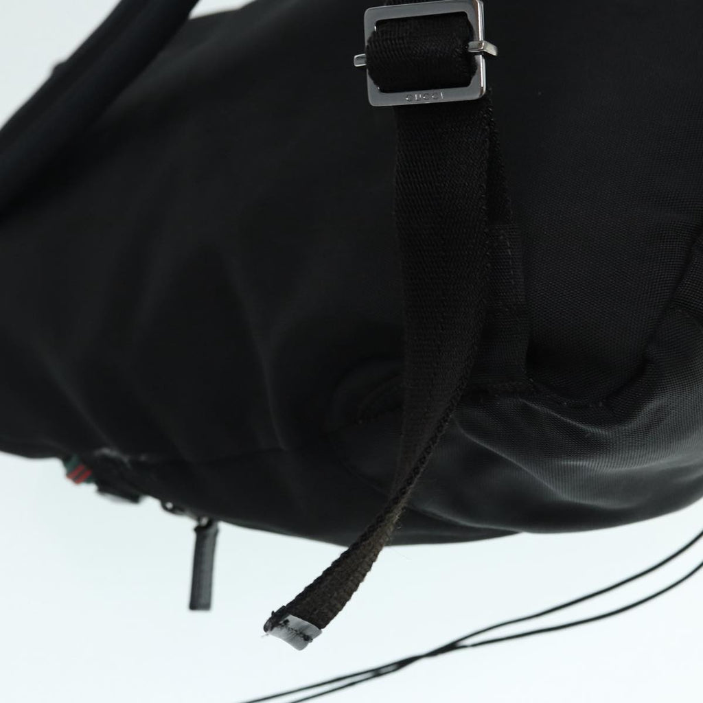 GUCCI Backpack Nylon Black Silver 122348 bs17393