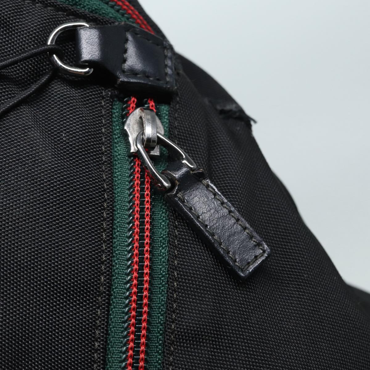 GUCCI Backpack Nylon Black Silver 122348 bs17393