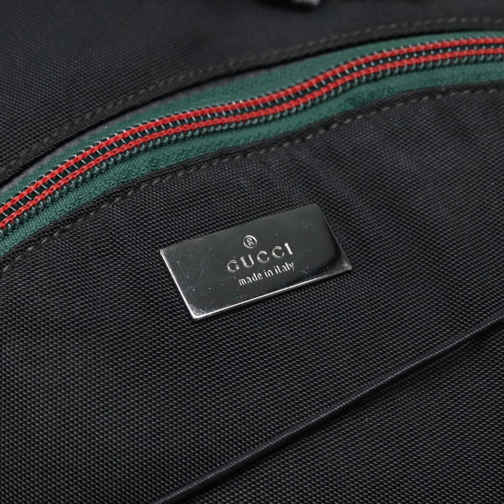 GUCCI Backpack Nylon Black Silver 122348 bs17393