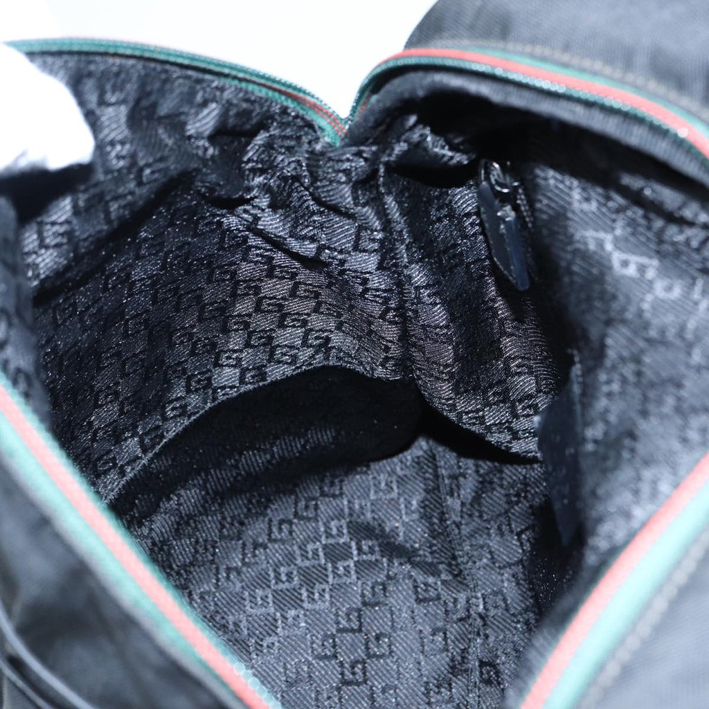 GUCCI Backpack Nylon Black Silver 122348 bs17393