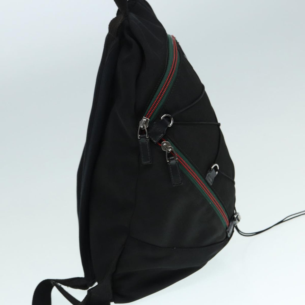 GUCCI Backpack Nylon Black Silver 122348 bs17393