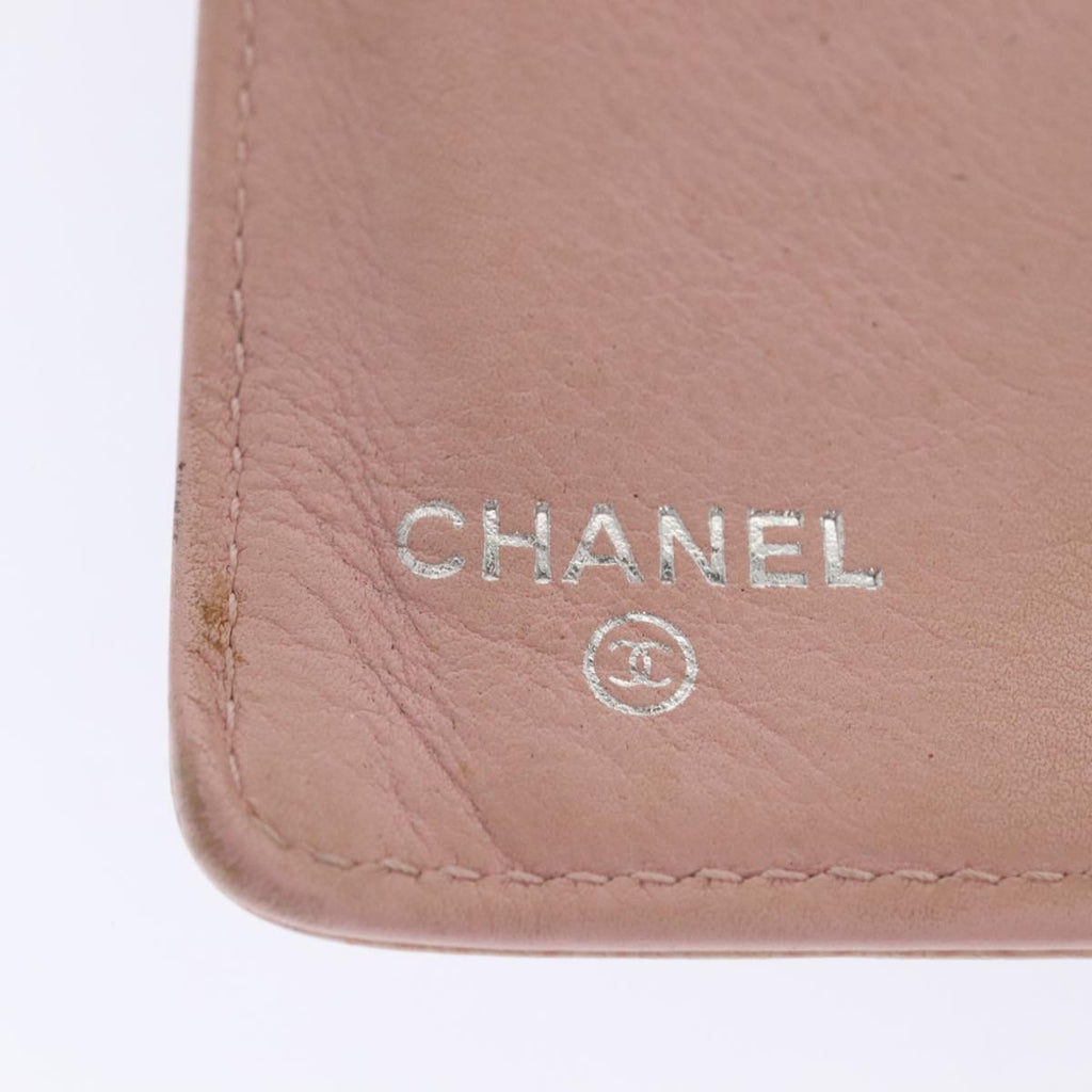 CHANEL Wallet Caviar Skin Pink Silver CC bs17427