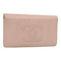 CHANEL Wallet Caviar Skin Pink Silver CC bs17427