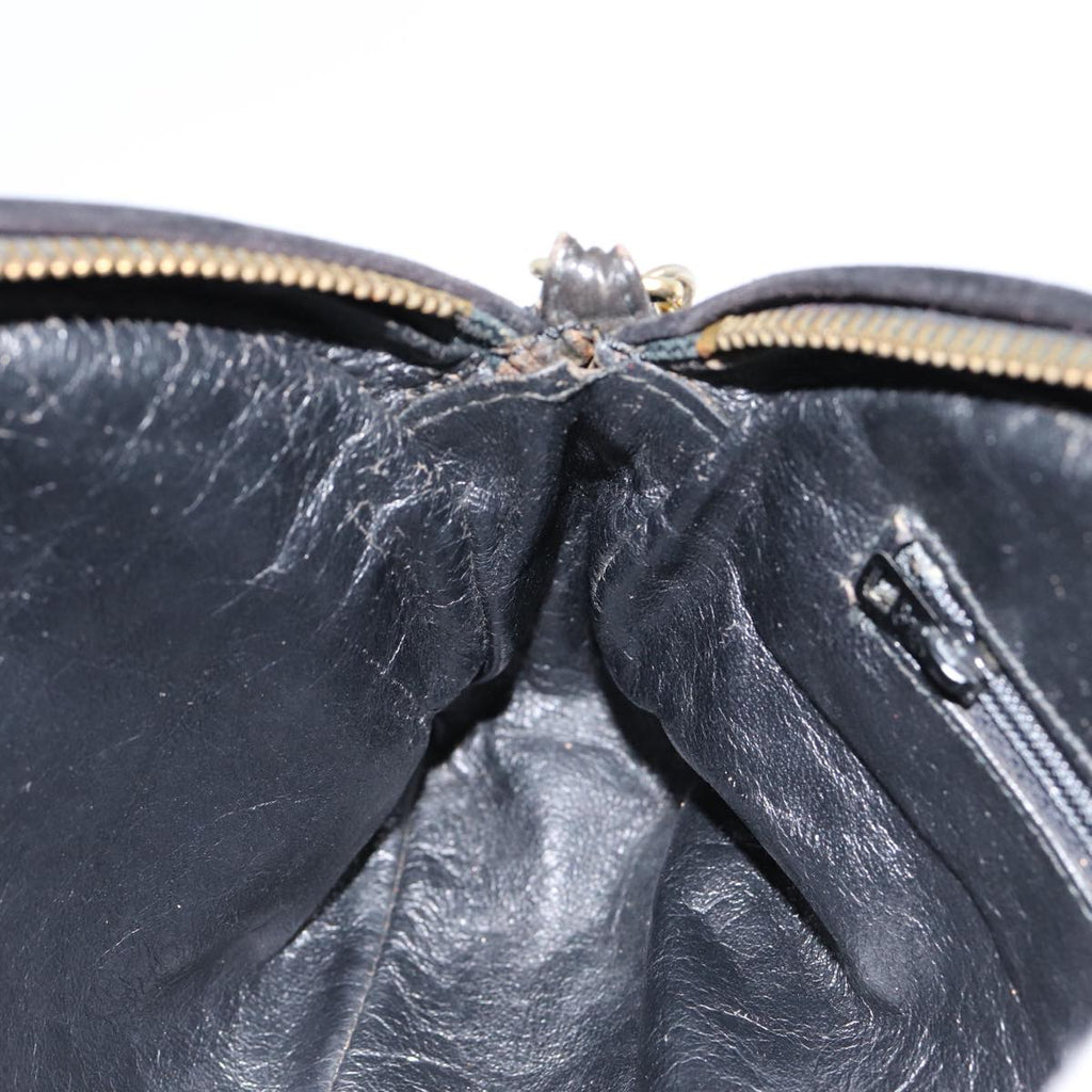 CHANEL Matelasse Chain Shoulder Bag Suede Black Gold CC bs17434
