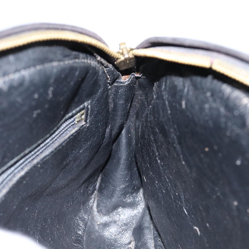 CHANEL Matelasse Chain Shoulder Bag Suede Black Gold CC bs17434