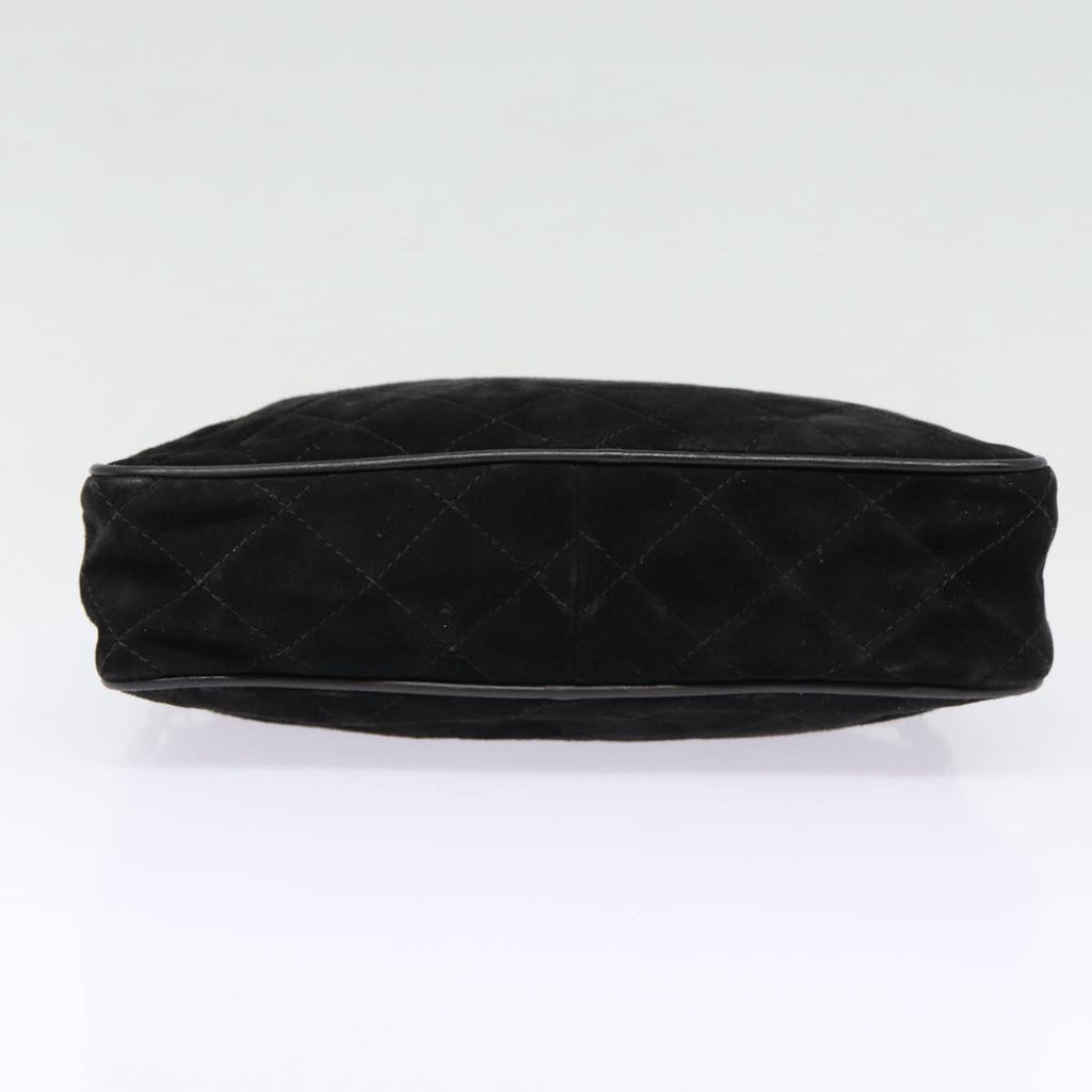 CHANEL Matelasse Chain Shoulder Bag Suede Black Gold CC bs17434
