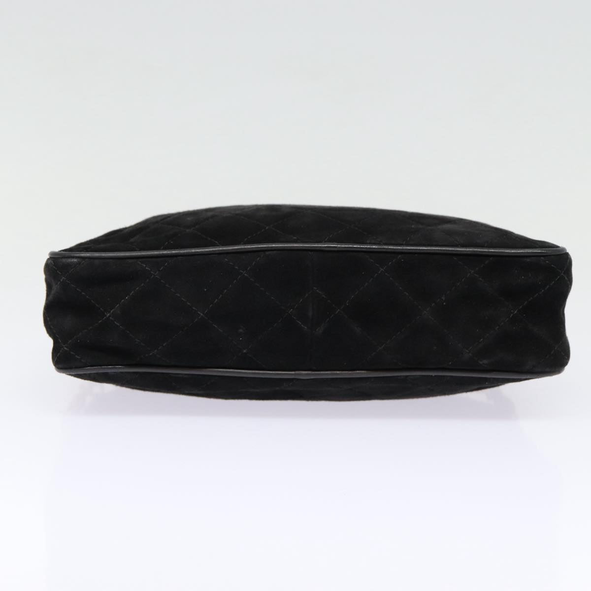 CHANEL Matelasse Chain Shoulder Bag Suede Black Gold CC bs17434