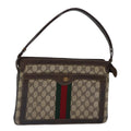 GUCCI GG Supreme Web Sherry Line Shoulder Bag PVC Beige Red Green bs17435