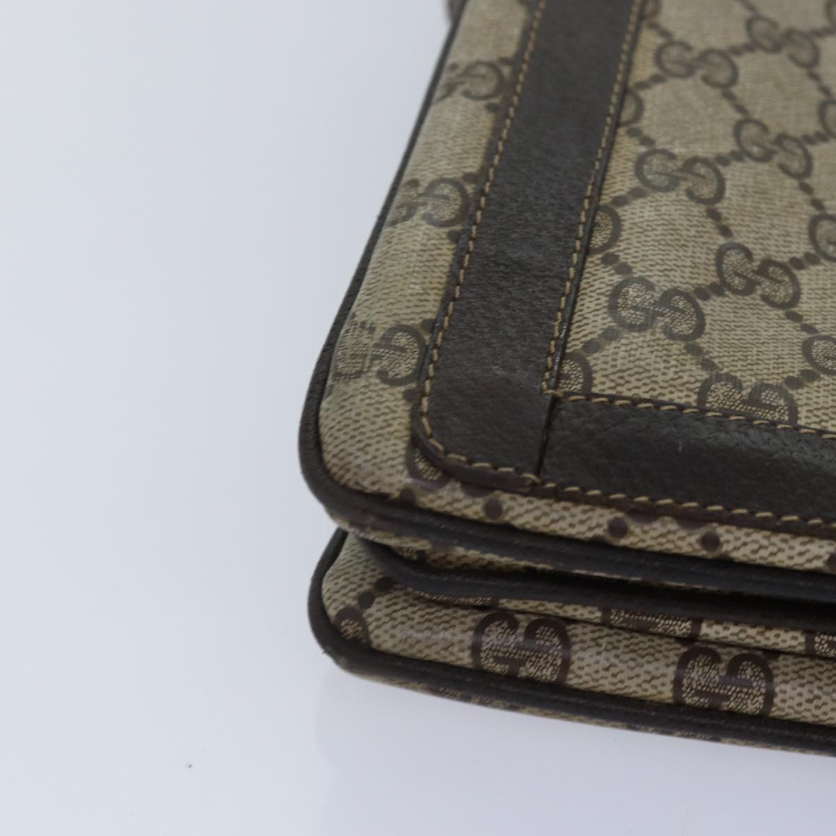 GUCCI GG Supreme Web Sherry Line Shoulder Bag PVC Beige Red Green bs17435
