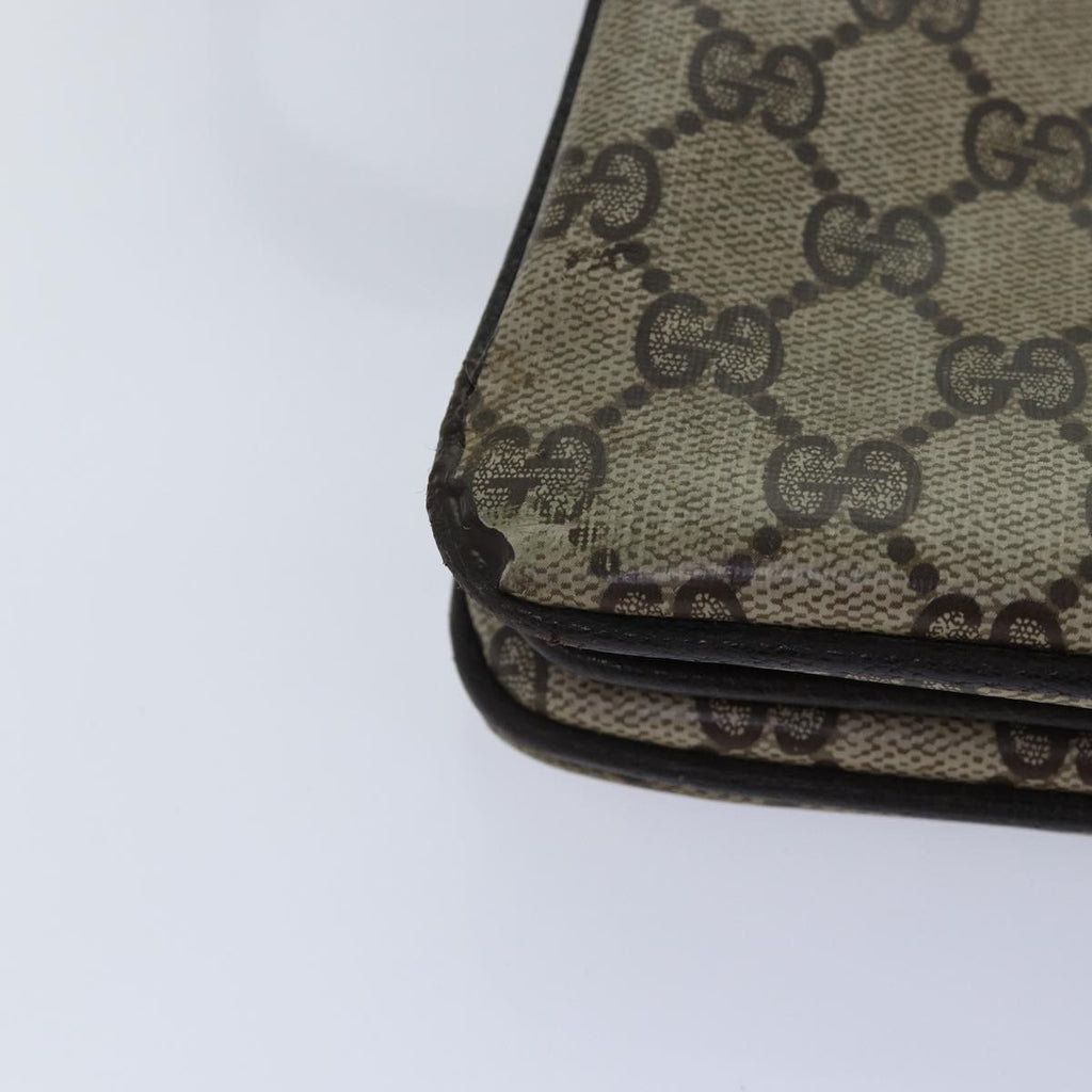 GUCCI GG Supreme Web Sherry Line Shoulder Bag PVC Beige Red Green bs17435