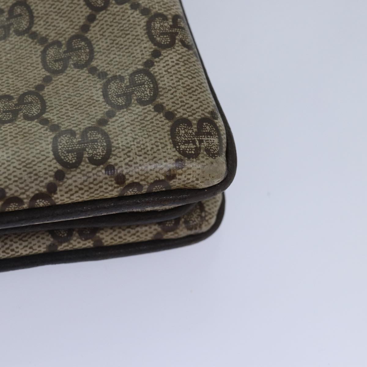 GUCCI GG Supreme Web Sherry Line Shoulder Bag PVC Beige Red Green bs17435