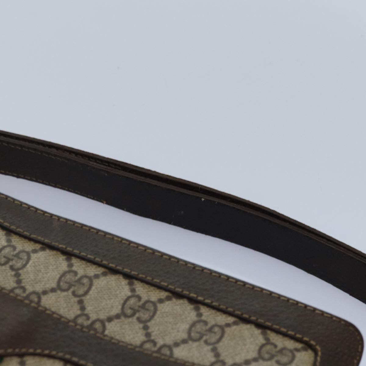 GUCCI GG Supreme Web Sherry Line Shoulder Bag PVC Beige Red Green bs17435