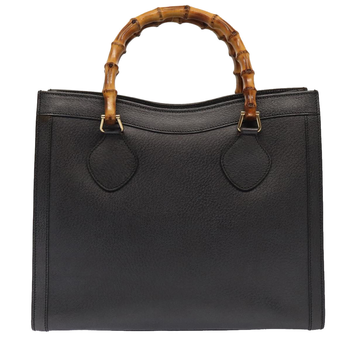 GUCCI Bamboo Hand Bag Leather Gray Gold 002 2853 0260 0 bs17436