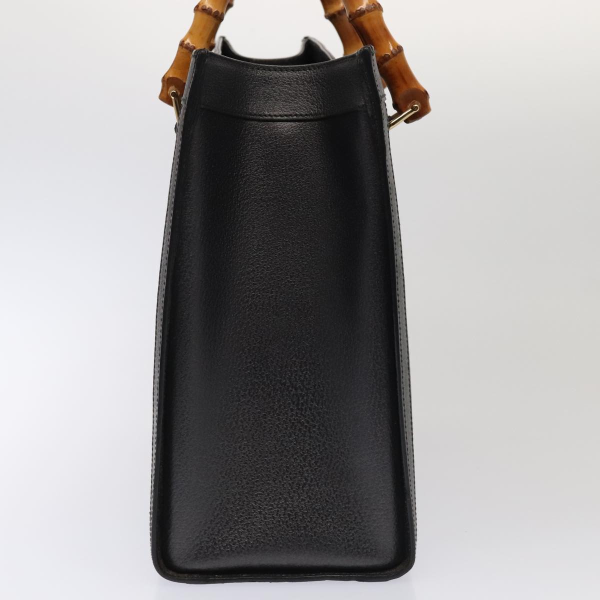 GUCCI Bamboo Hand Bag Leather Gray Gold 002 2853 0260 0 bs17436