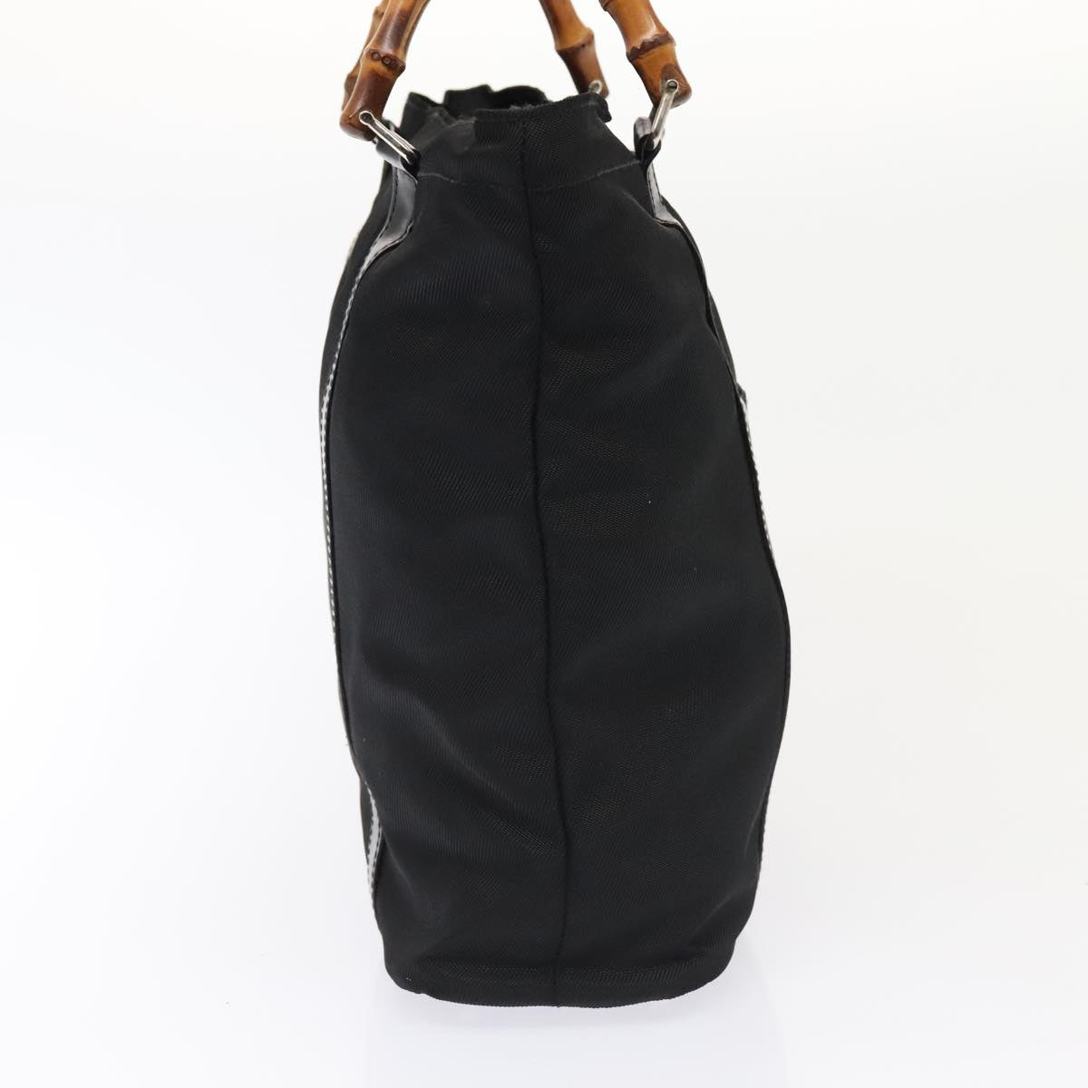 GUCCI Bamboo Hand Bag Nylon Black Gold 000 3754 0508 bs17437