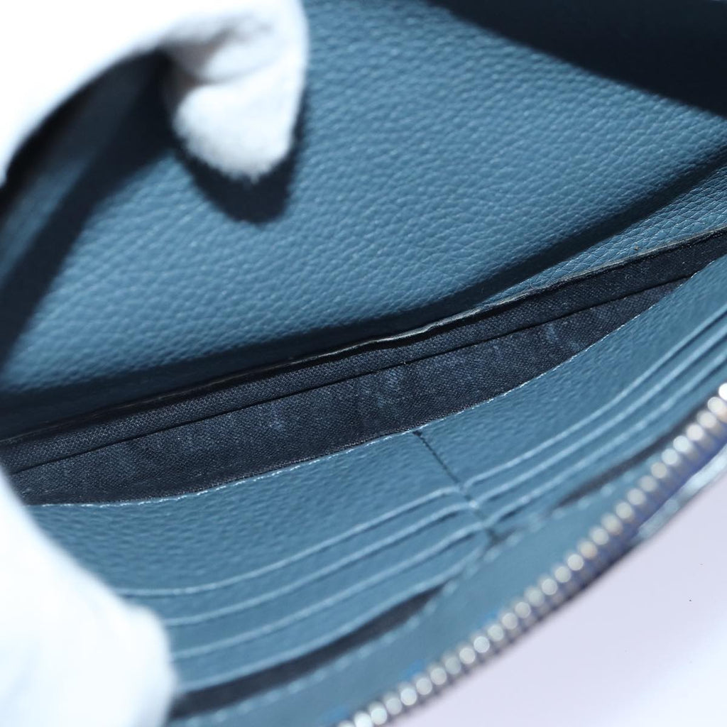FENDI Clutch Bag Leather Blue Silver bs17465