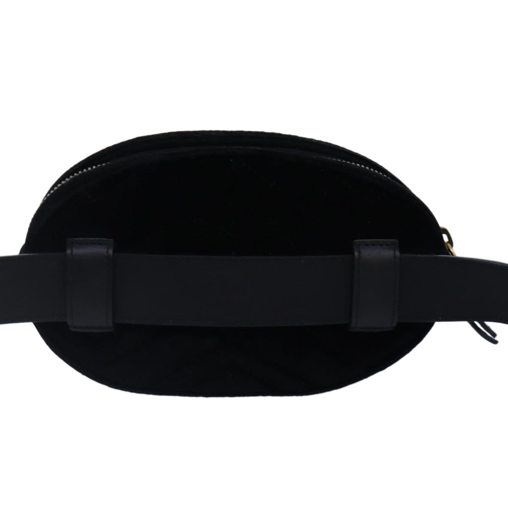GUCCI Waist bag Velor Black Gold 476434 bs17475