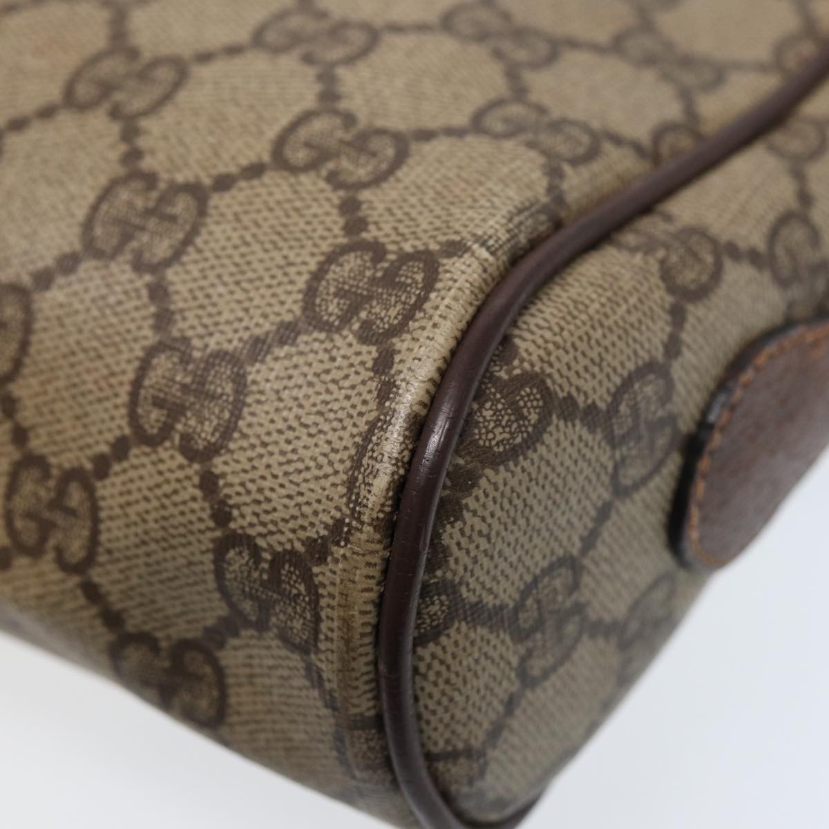 GUCCI GG Supreme Web Sherry Line Shoulder Bag PVC Beige 56 02 087 bs17476