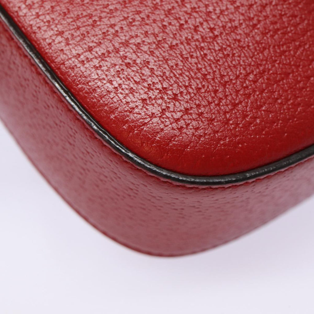 GUCCI Sherry Line Shoulder Bag Leather Gold Red Navy 431284 bs17477