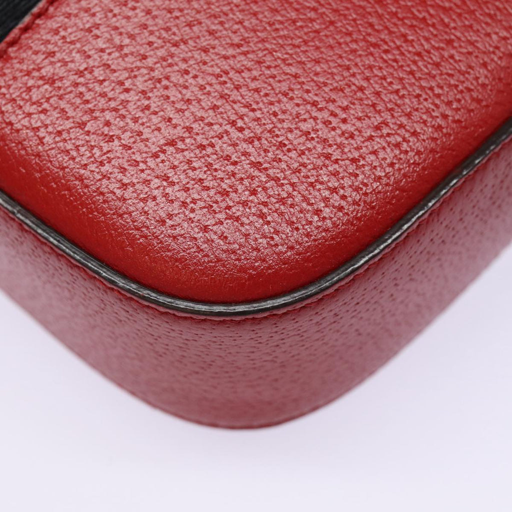 GUCCI Sherry Line Shoulder Bag Leather Gold Red Navy 431284 bs17477