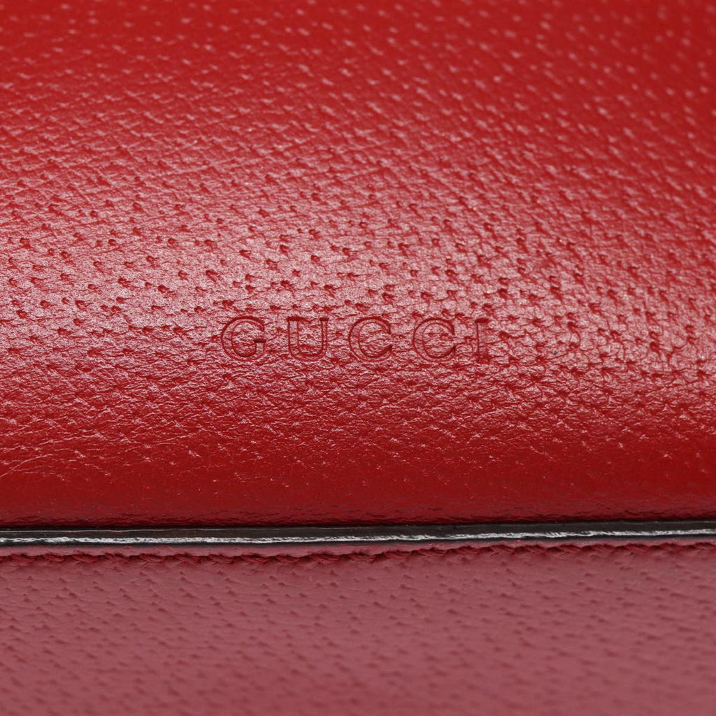 GUCCI Sherry Line Shoulder Bag Leather Gold Red Navy 431284 bs17477