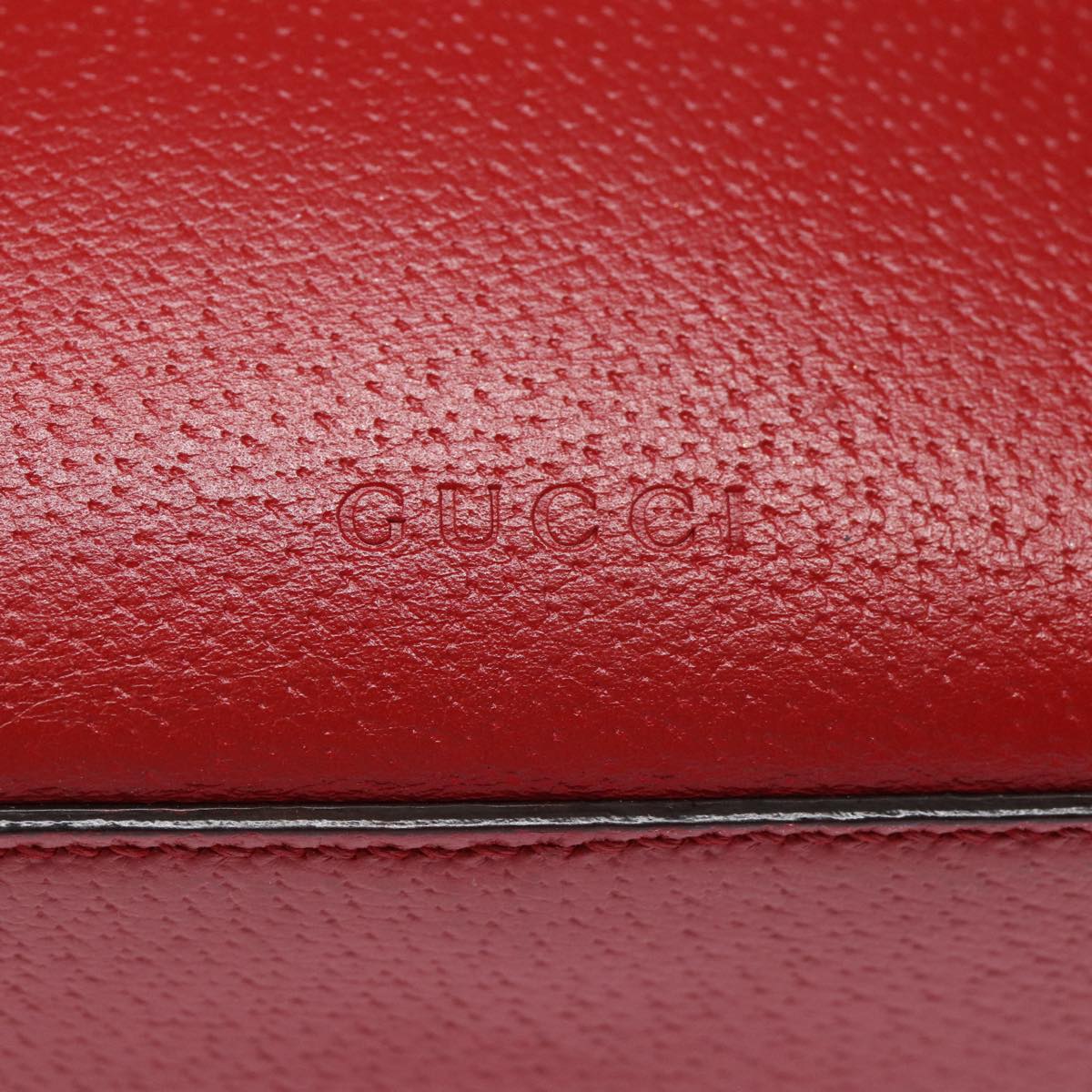 GUCCI Sherry Line Shoulder Bag Leather Gold Red Navy 431284 bs17477