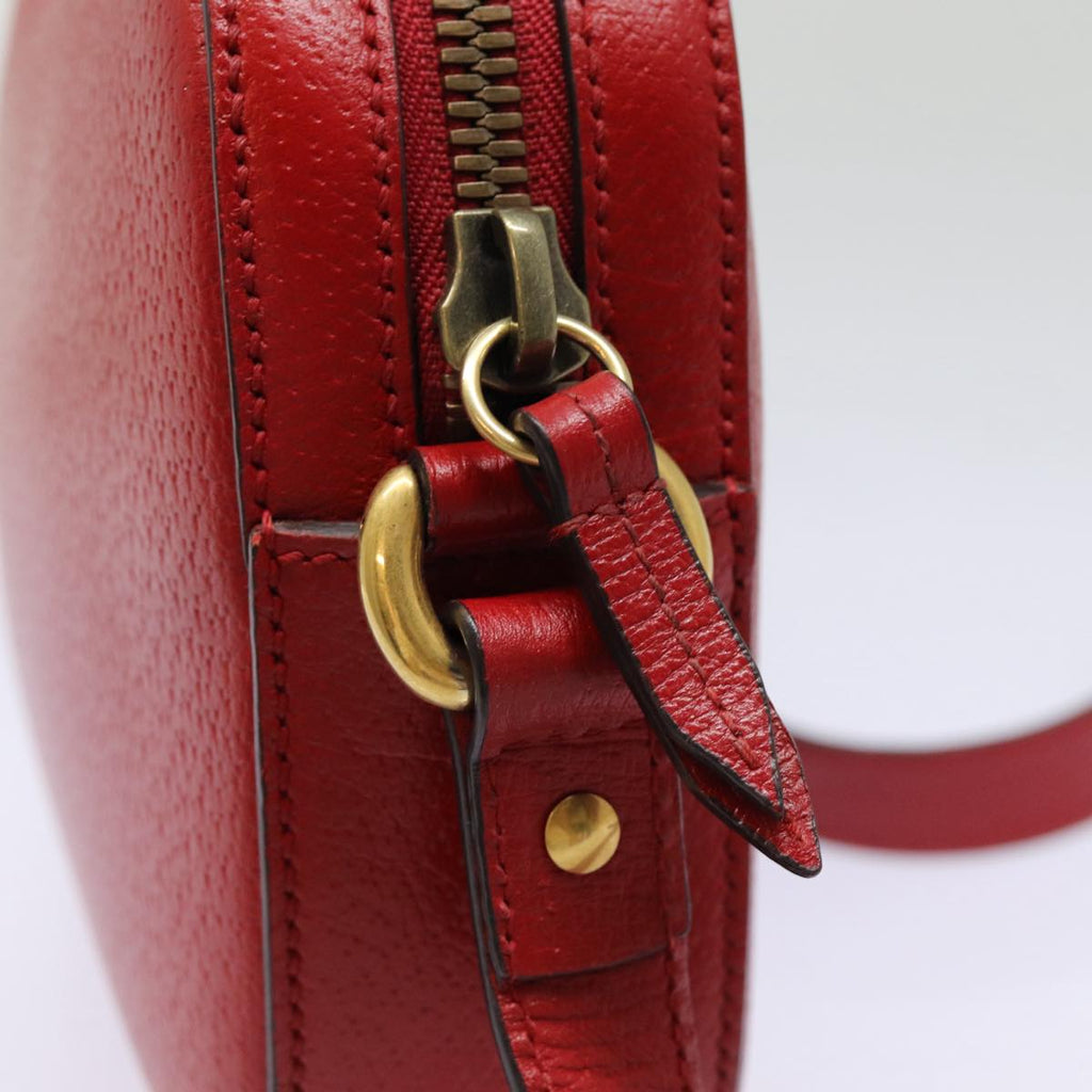 GUCCI Sherry Line Shoulder Bag Leather Gold Red Navy 431284 bs17477