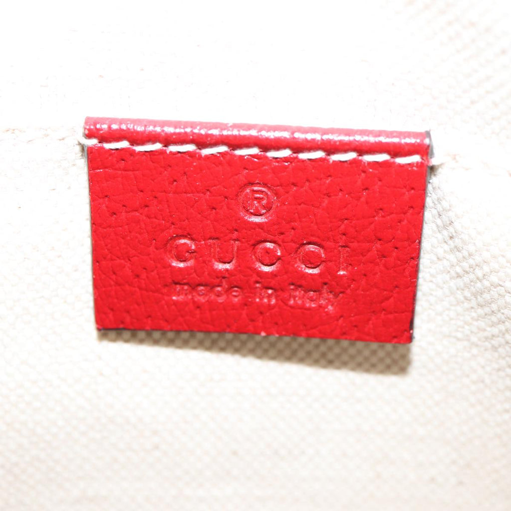 GUCCI Sherry Line Shoulder Bag Leather Gold Red Navy 431284 bs17477
