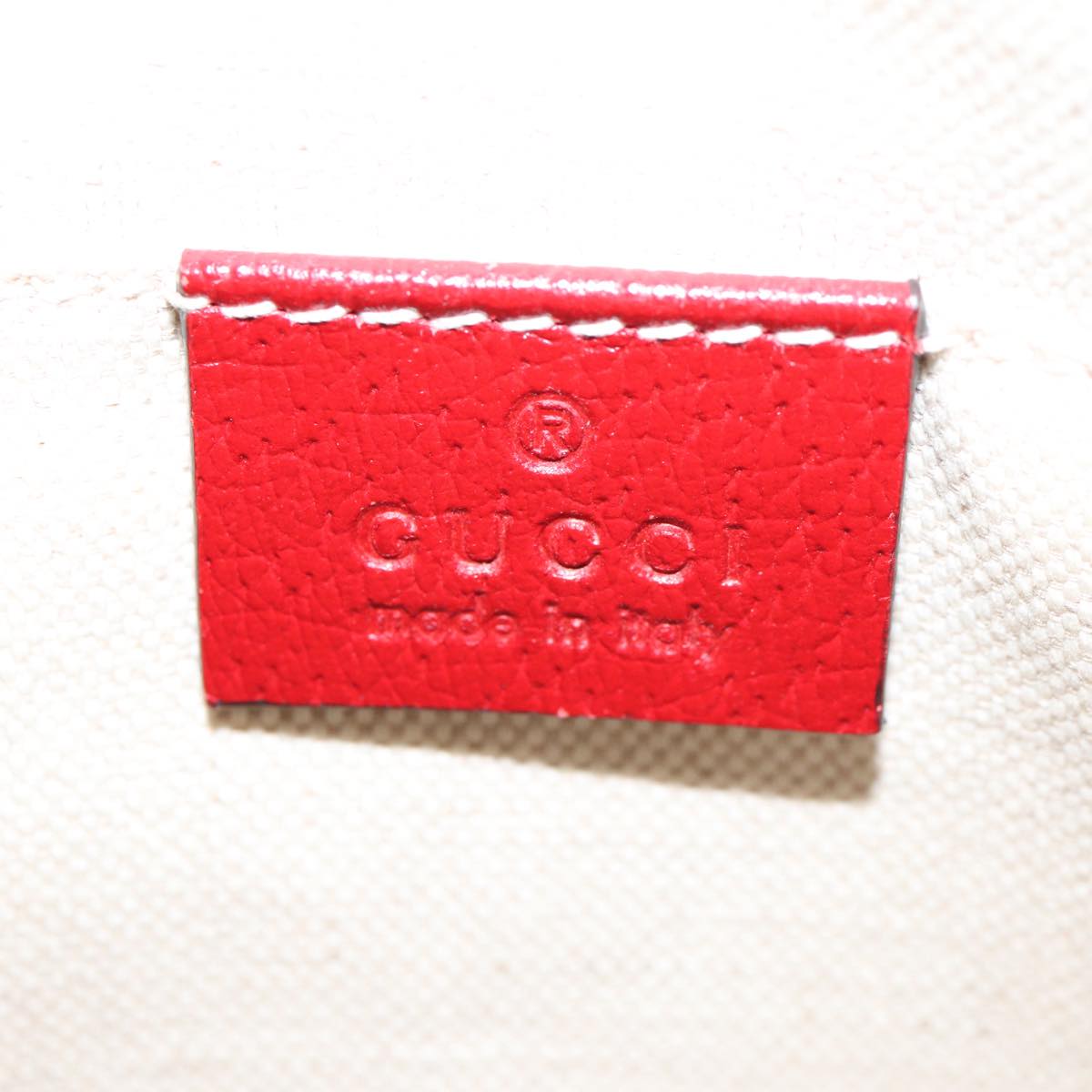 GUCCI Sherry Line Shoulder Bag Leather Gold Red Navy 431284 bs17477