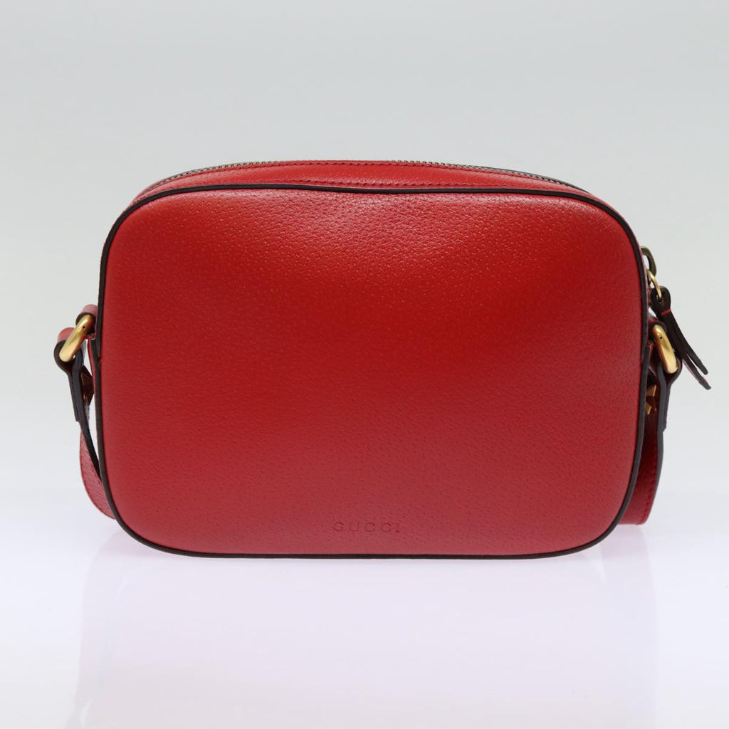 GUCCI Sherry Line Shoulder Bag Leather Gold Red Navy 431284 bs17477