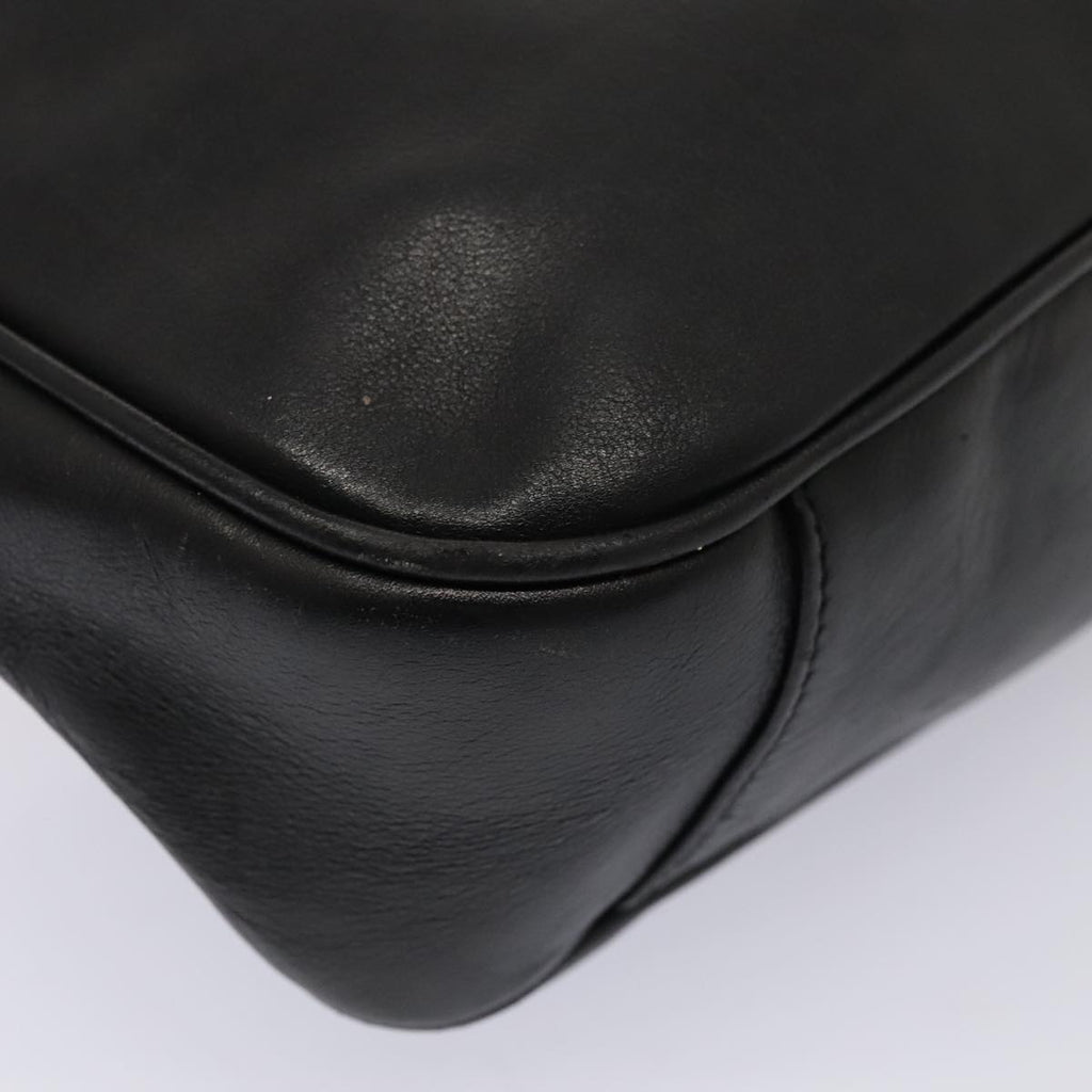 GUCCI Bamboo Hand Bag Leather Black Gold 001 1705 1638 bs17478
