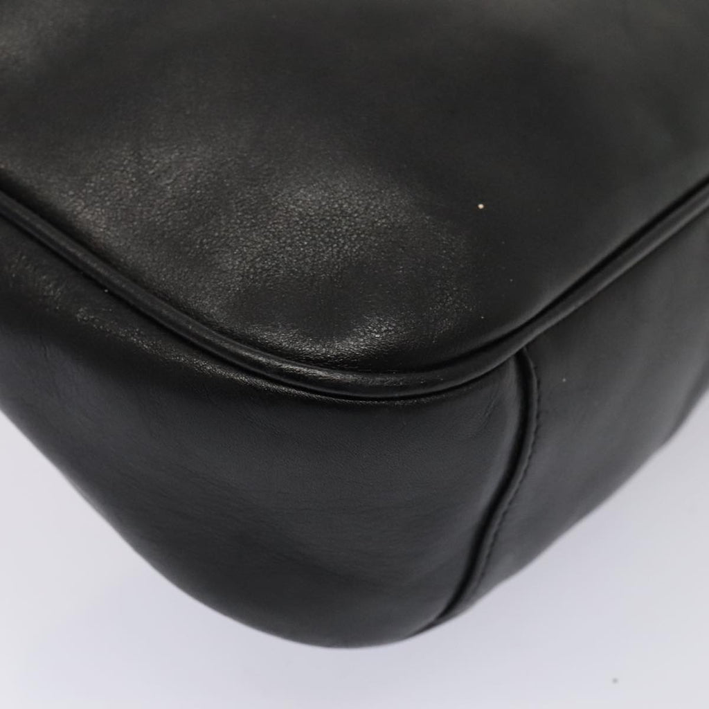 GUCCI Bamboo Hand Bag Leather Black Gold 001 1705 1638 bs17478